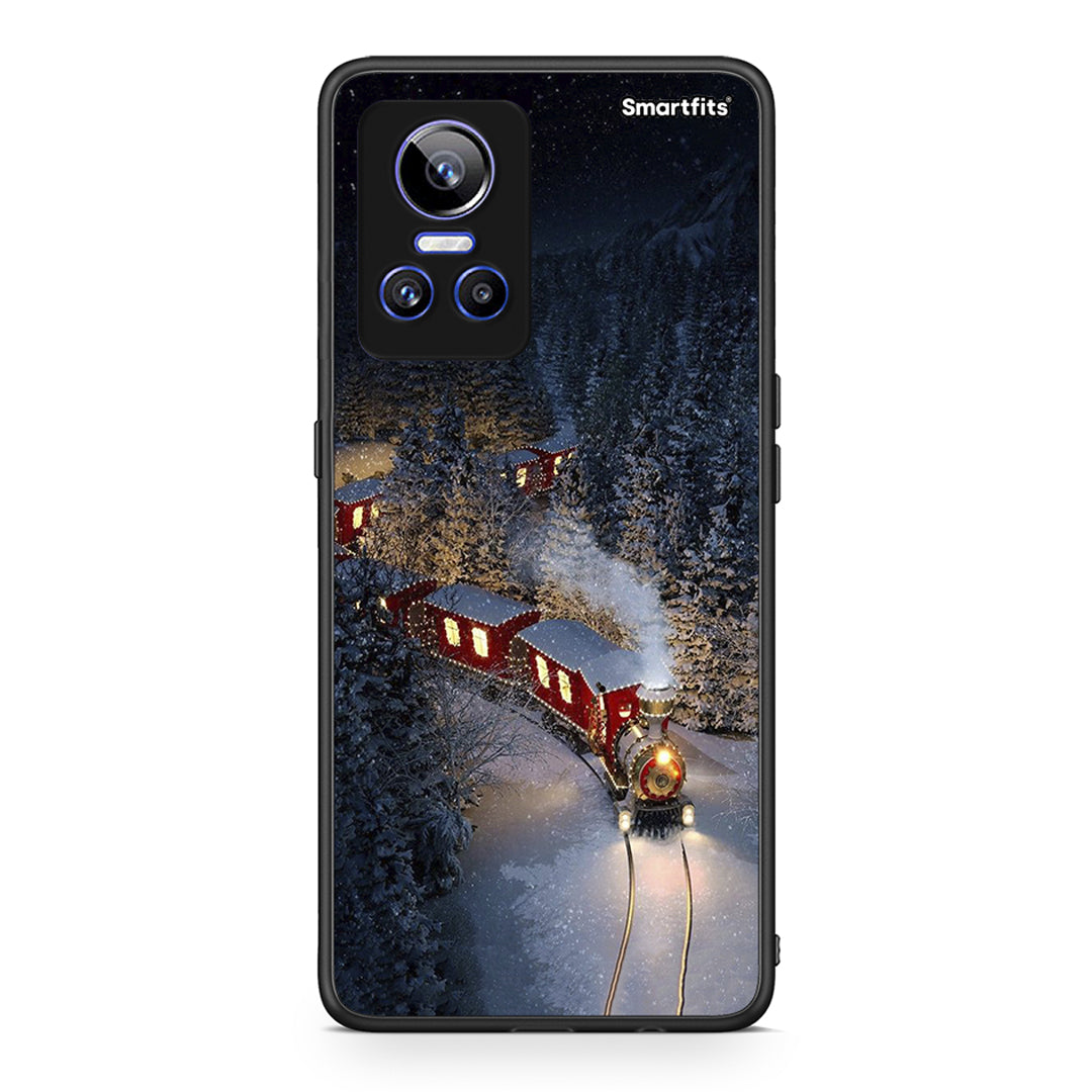 Realme GT Neo 3 Xmas Train θήκη από τη Smartfits με σχέδιο στο πίσω μέρος και μαύρο περίβλημα | Smartphone case with colorful back and black bezels by Smartfits