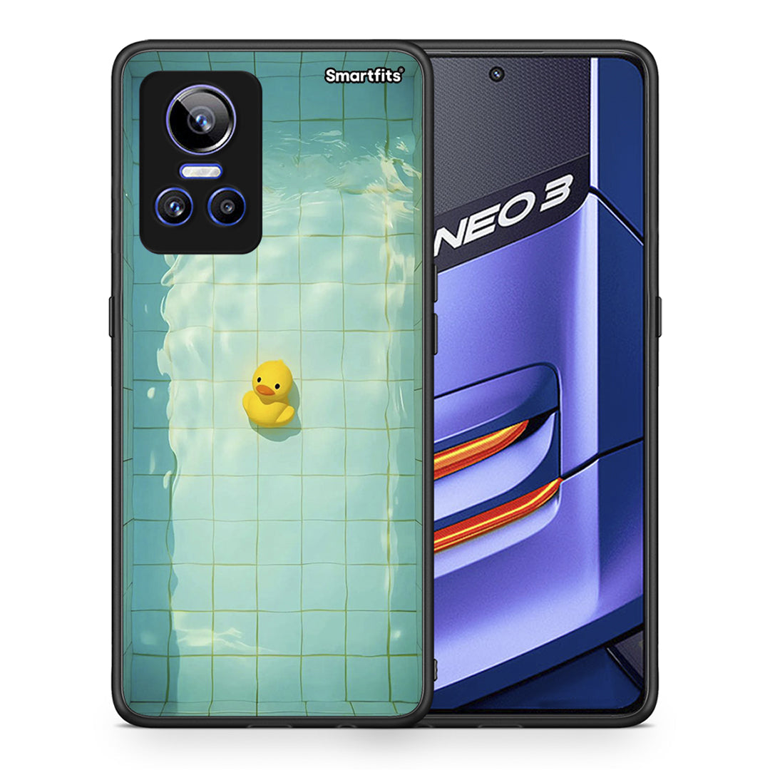 Θήκη Realme GT Neo 3 Yellow Duck από τη Smartfits με σχέδιο στο πίσω μέρος και μαύρο περίβλημα | Realme GT Neo 3 Yellow Duck case with colorful back and black bezels