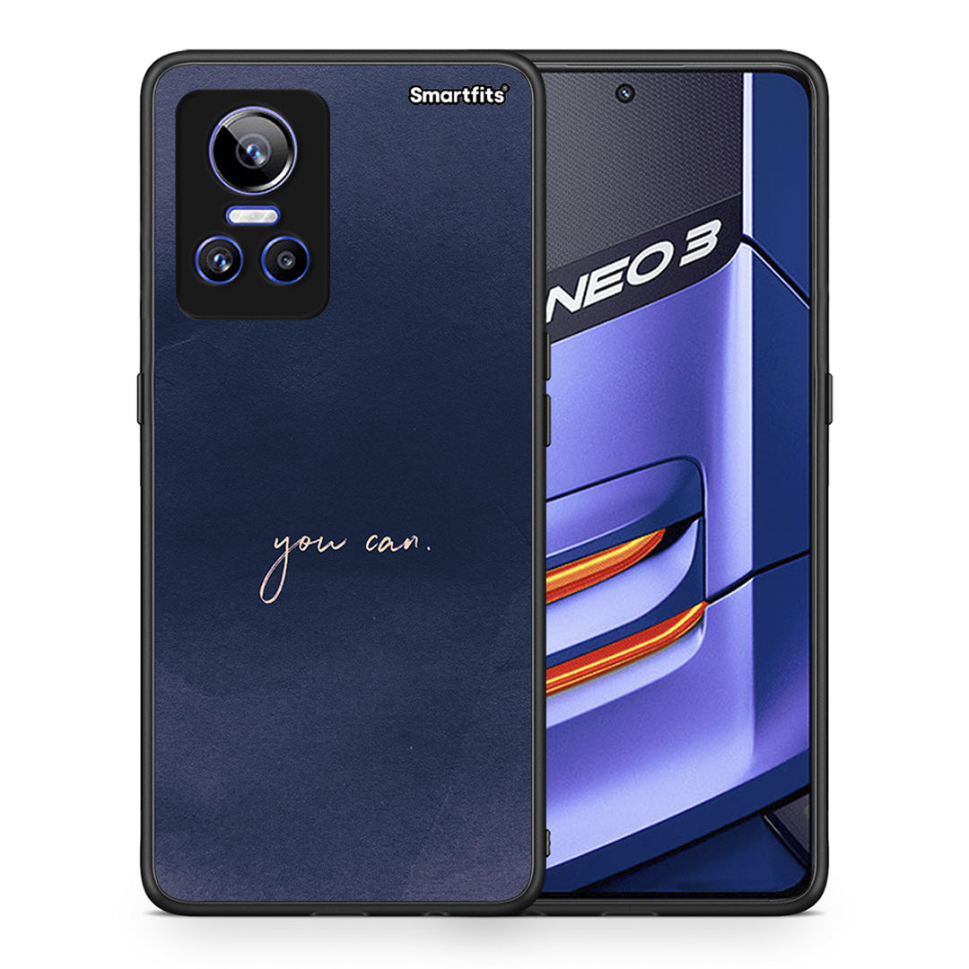 Θήκη Realme GT Neo 3 You Can από τη Smartfits με σχέδιο στο πίσω μέρος και μαύρο περίβλημα | Realme GT Neo 3 You Can case with colorful back and black bezels