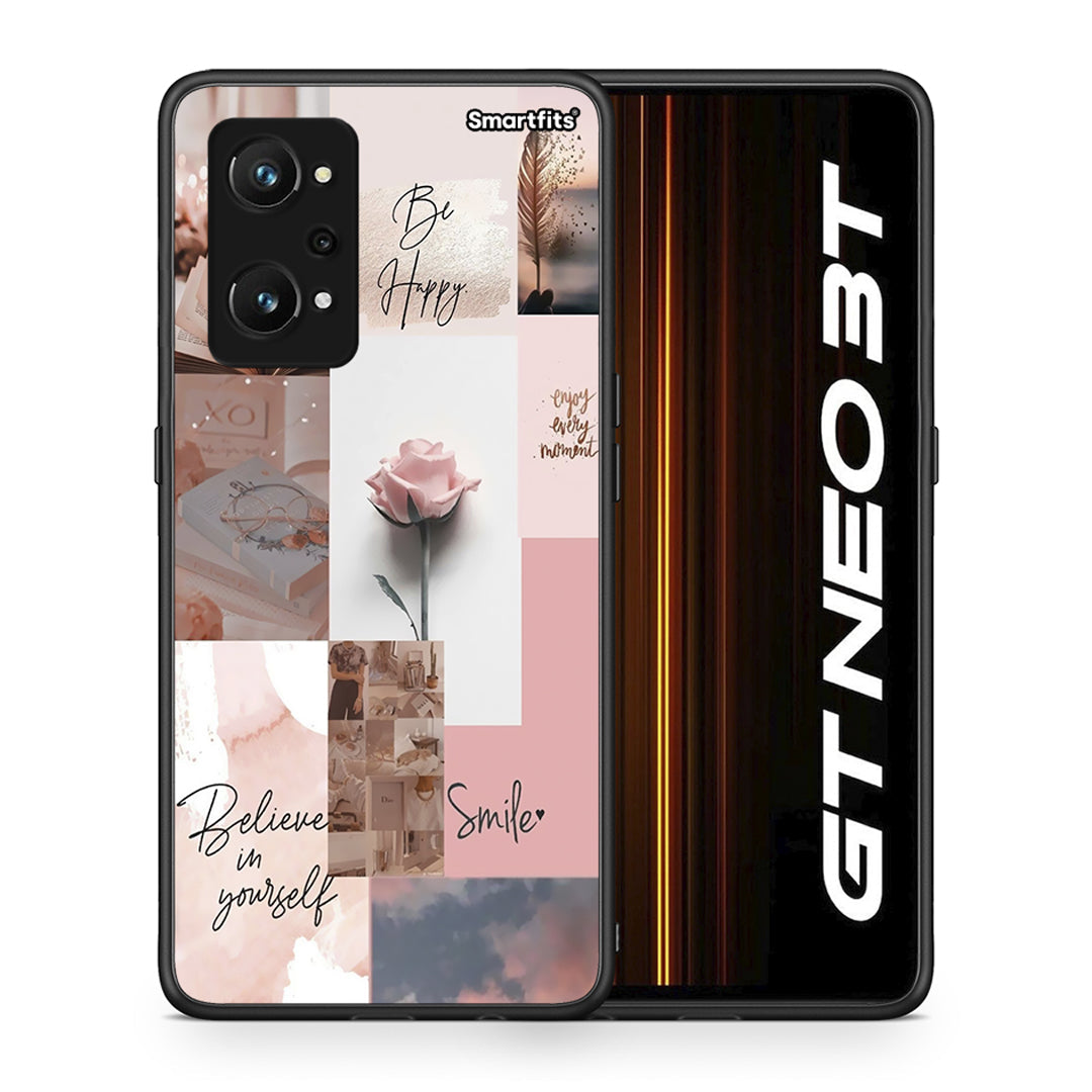 Θήκη Realme GT Neo 3T Aesthetic Collage από τη Smartfits με σχέδιο στο πίσω μέρος και μαύρο περίβλημα | Realme GT Neo 3T Aesthetic Collage case with colorful back and black bezels