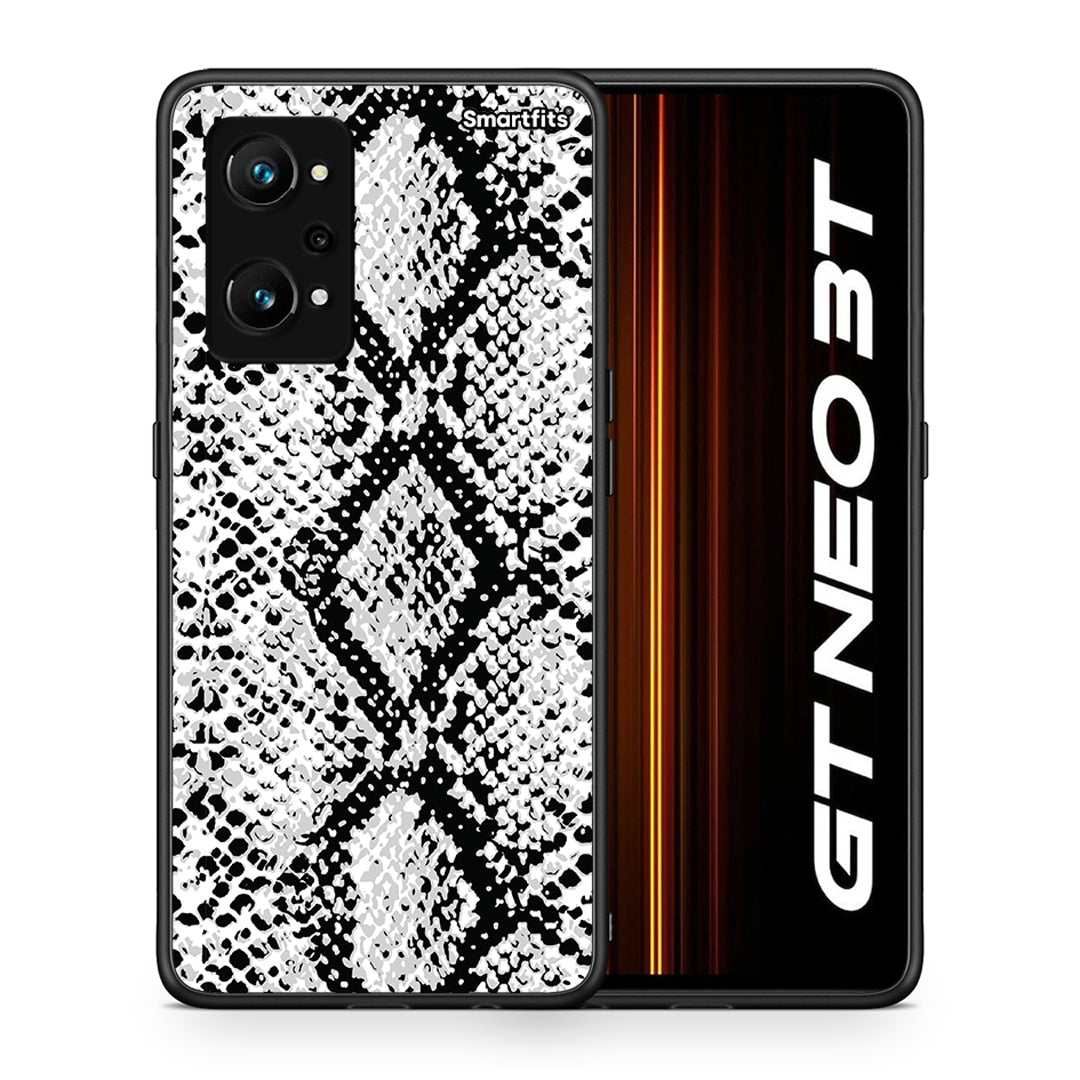 Θήκη Realme GT Neo 3T White Snake Animal από τη Smartfits με σχέδιο στο πίσω μέρος και μαύρο περίβλημα | Realme GT Neo 3T White Snake Animal case with colorful back and black bezels
