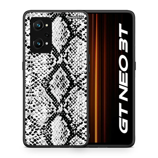 Θήκη Realme GT Neo 3T White Snake Animal από τη Smartfits με σχέδιο στο πίσω μέρος και μαύρο περίβλημα | Realme GT Neo 3T White Snake Animal case with colorful back and black bezels