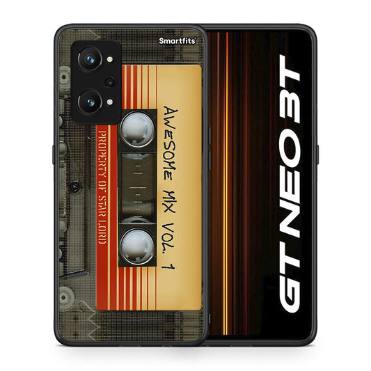 Θήκη Realme GT Neo 3T Awesome Mix από τη Smartfits με σχέδιο στο πίσω μέρος και μαύρο περίβλημα | Realme GT Neo 3T Awesome Mix case with colorful back and black bezels