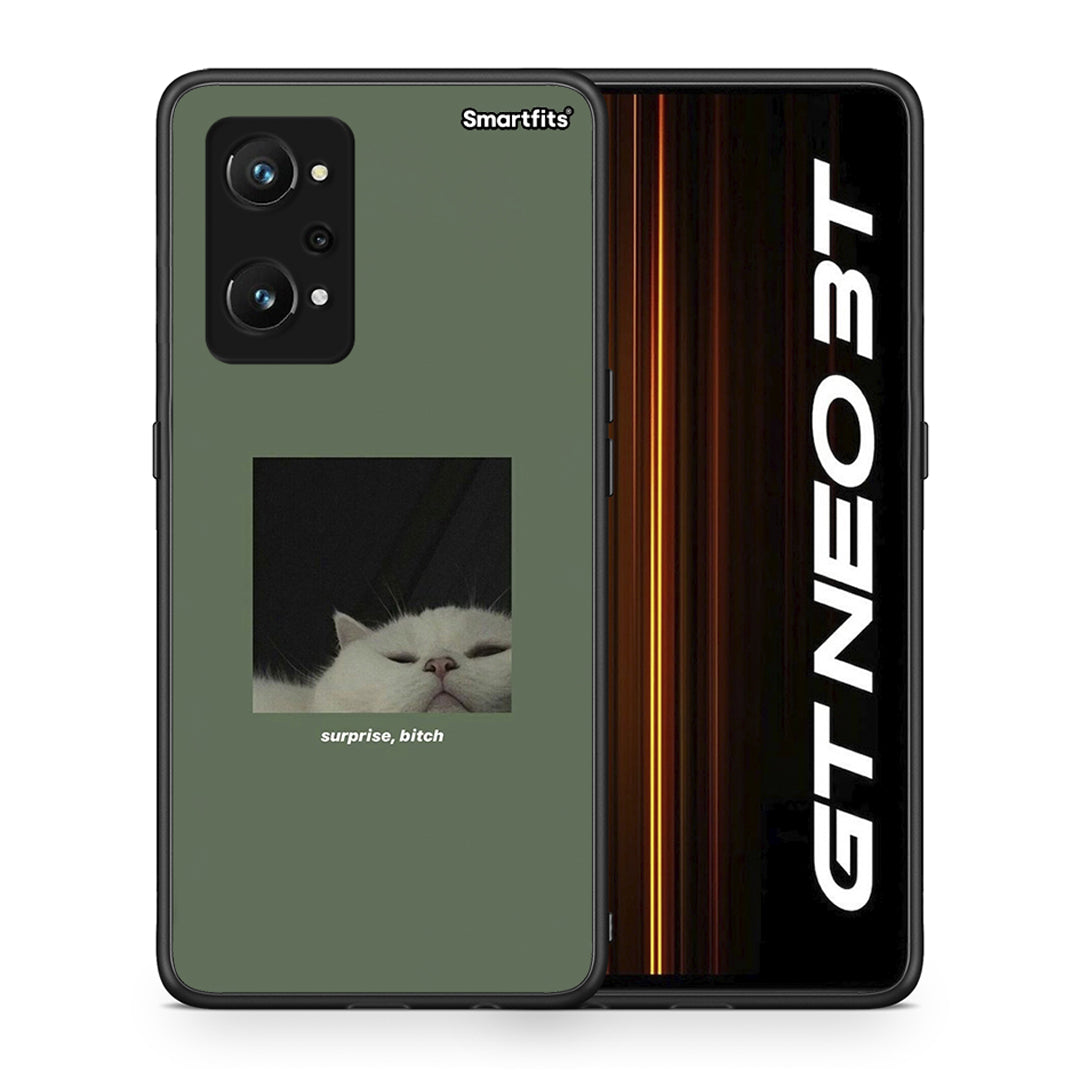 Θήκη Realme GT Neo 3T Bitch Surprise από τη Smartfits με σχέδιο στο πίσω μέρος και μαύρο περίβλημα | Realme GT Neo 3T Bitch Surprise case with colorful back and black bezels