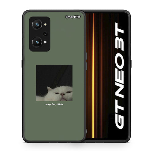 Θήκη Realme GT Neo 3T Bitch Surprise από τη Smartfits με σχέδιο στο πίσω μέρος και μαύρο περίβλημα | Realme GT Neo 3T Bitch Surprise case with colorful back and black bezels
