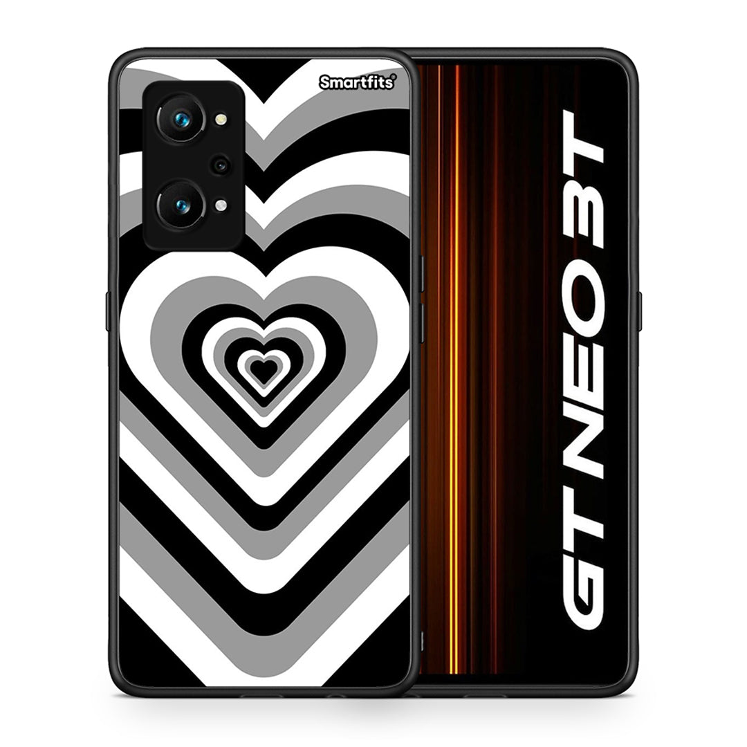 Θήκη Realme GT Neo 3T Black Hearts από τη Smartfits με σχέδιο στο πίσω μέρος και μαύρο περίβλημα | Realme GT Neo 3T Black Hearts case with colorful back and black bezels