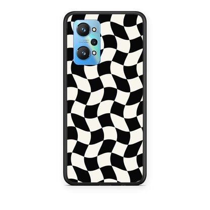 Θήκη Realme GT Neo 3T Black and Cream Wavy Checkerboard από τη Smartfits με σχέδιο στο πίσω μέρος και μαύρο περίβλημα | Realme GT Neo 3T Black and Cream Wavy Checkerboard case with colorful back and black bezels