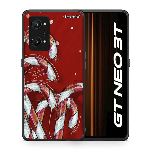 Θήκη Realme GT Neo 3T Candy Cane από τη Smartfits με σχέδιο στο πίσω μέρος και μαύρο περίβλημα | Realme GT Neo 3T Candy Cane case with colorful back and black bezels