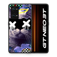 Thumbnail for Θήκη Realme GT Neo 3T Cat Collage από τη Smartfits με σχέδιο στο πίσω μέρος και μαύρο περίβλημα | Realme GT Neo 3T Cat Collage case with colorful back and black bezels