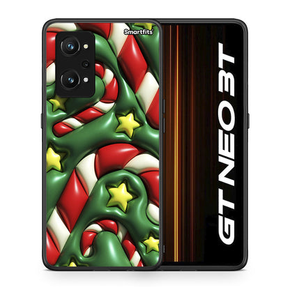 Θήκη Realme GT Neo 3T Christmas Bubbles από τη Smartfits με σχέδιο στο πίσω μέρος και μαύρο περίβλημα | Realme GT Neo 3T Christmas Bubbles case with colorful back and black bezels