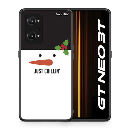 Θήκη Realme GT Neo 3T Christmas Chillin από τη Smartfits με σχέδιο στο πίσω μέρος και μαύρο περίβλημα | Realme GT Neo 3T Christmas Chillin case with colorful back and black bezels