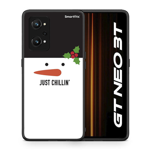 Θήκη Realme GT Neo 3T Christmas Chillin από τη Smartfits με σχέδιο στο πίσω μέρος και μαύρο περίβλημα | Realme GT Neo 3T Christmas Chillin case with colorful back and black bezels