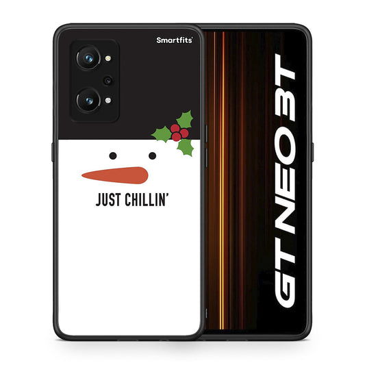 Θήκη Realme GT Neo 3T Christmas Chillin από τη Smartfits με σχέδιο στο πίσω μέρος και μαύρο περίβλημα | Realme GT Neo 3T Christmas Chillin case with colorful back and black bezels
