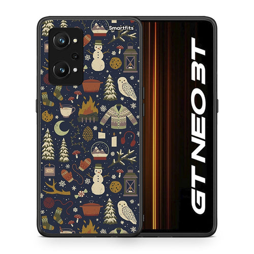 Θήκη Realme GT Neo 3T Christmas Elements από τη Smartfits με σχέδιο στο πίσω μέρος και μαύρο περίβλημα | Realme GT Neo 3T Christmas Elements case with colorful back and black bezels