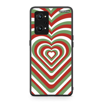 Realme GT Neo 3T Christmas Hearts θήκη από τη Smartfits με σχέδιο στο πίσω μέρος και μαύρο περίβλημα | Smartphone case with colorful back and black bezels by Smartfits