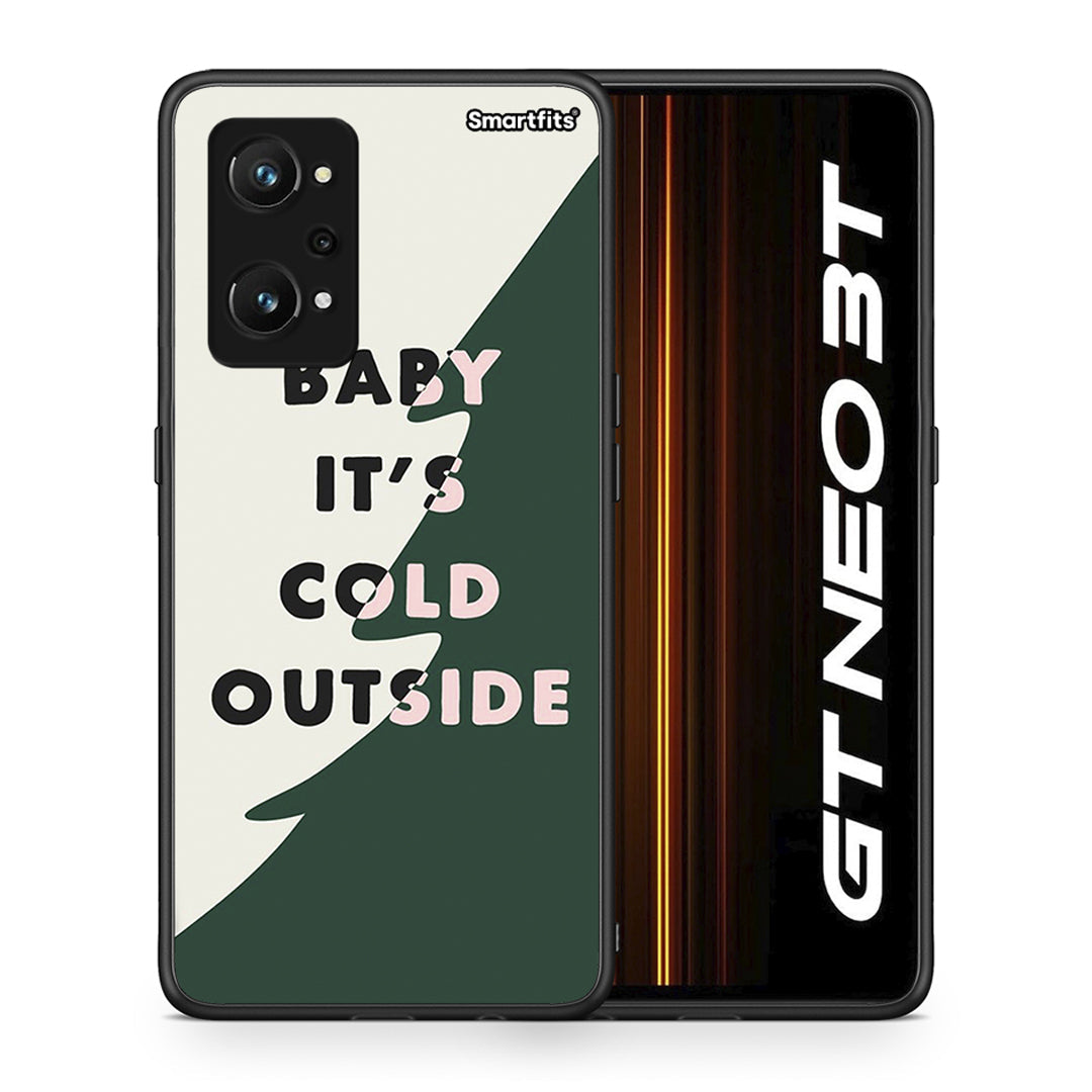 Θήκη Realme GT Neo 3T Cold Outside από τη Smartfits με σχέδιο στο πίσω μέρος και μαύρο περίβλημα | Realme GT Neo 3T Cold Outside case with colorful back and black bezels