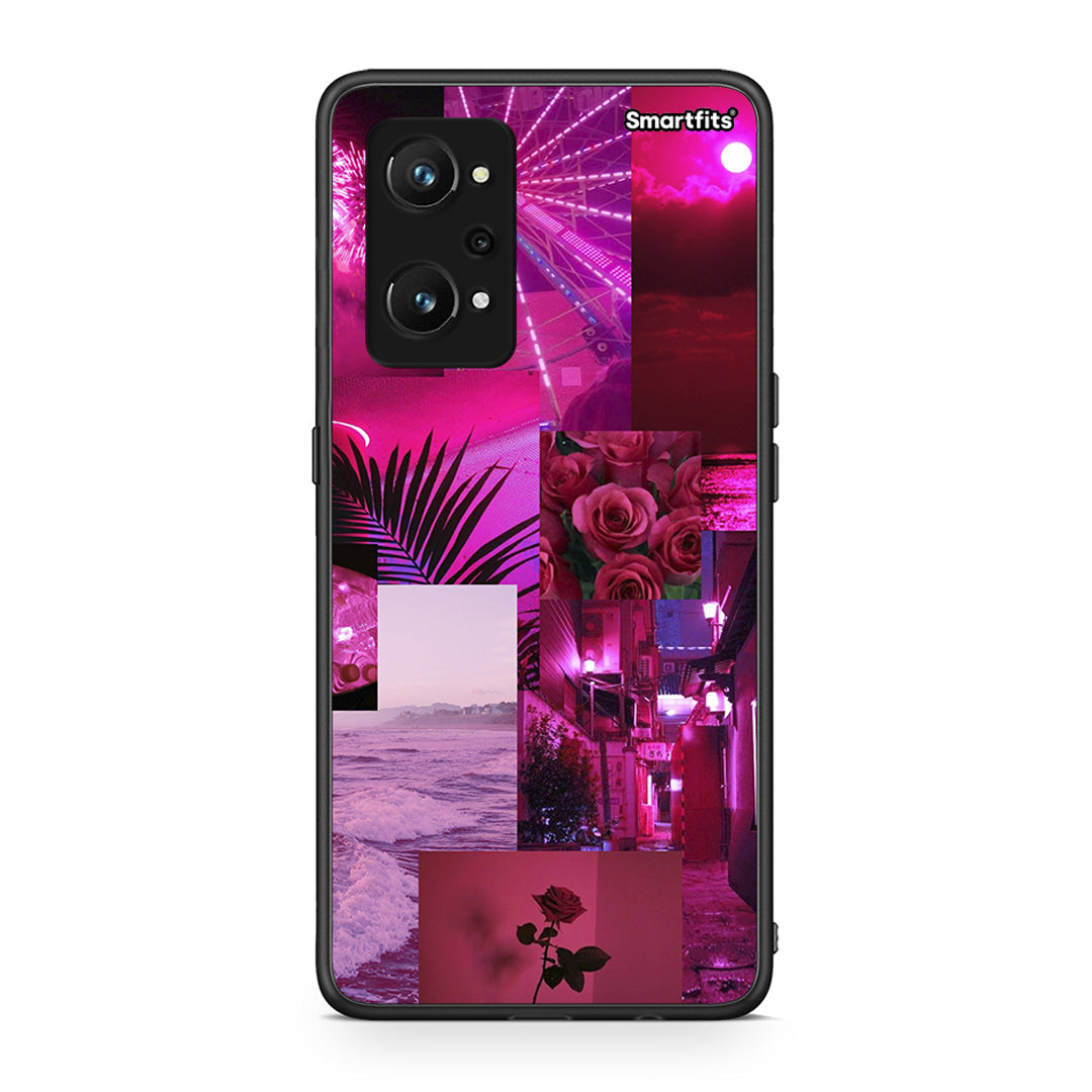 Realme GT Neo 3T Collage Red Roses Θήκη Αγίου Βαλεντίνου από τη Smartfits με σχέδιο στο πίσω μέρος και μαύρο περίβλημα | Smartphone case with colorful back and black bezels by Smartfits