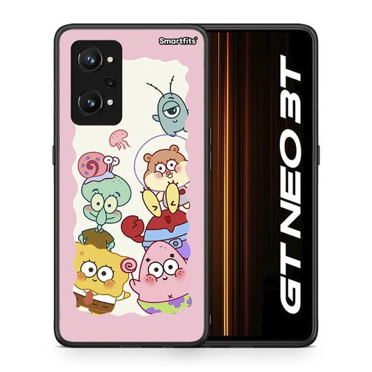 Θήκη Realme GT Neo 3T Cute Companion από τη Smartfits με σχέδιο στο πίσω μέρος και μαύρο περίβλημα | Realme GT Neo 3T Cute Companion case with colorful back and black bezels
