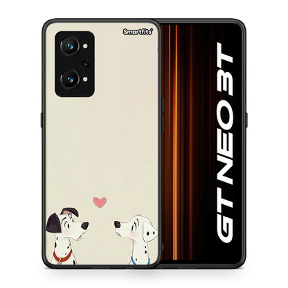 Θήκη Realme GT Neo 3T Dalmatians Love από τη Smartfits με σχέδιο στο πίσω μέρος και μαύρο περίβλημα | Realme GT Neo 3T Dalmatians Love case with colorful back and black bezels