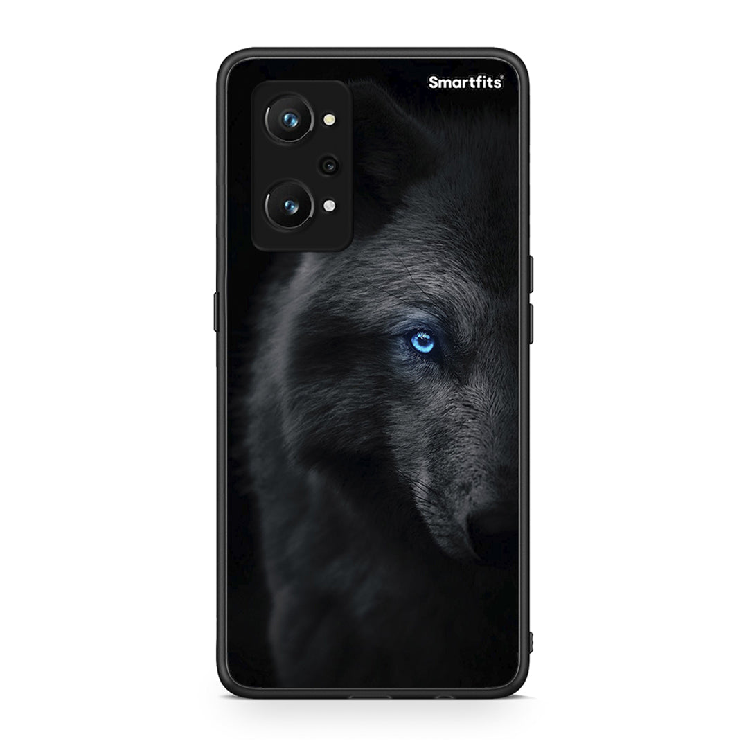 Realme GT Neo 3T Dark Wolf θήκη από τη Smartfits με σχέδιο στο πίσω μέρος και μαύρο περίβλημα | Smartphone case with colorful back and black bezels by Smartfits