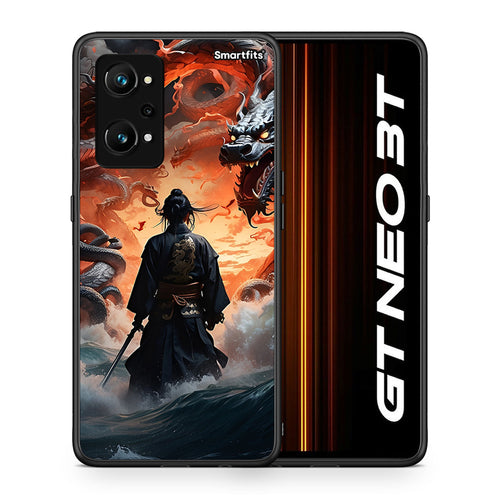 Θήκη Realme GT Neo 3T Dragons Fight από τη Smartfits με σχέδιο στο πίσω μέρος και μαύρο περίβλημα | Realme GT Neo 3T Dragons Fight case with colorful back and black bezels