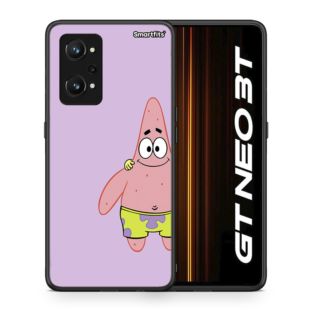 Θήκη Realme GT Neo 3T Friends Patrick από τη Smartfits με σχέδιο στο πίσω μέρος και μαύρο περίβλημα | Realme GT Neo 3T Friends Patrick case with colorful back and black bezels