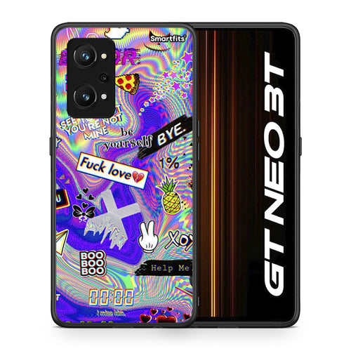 Θήκη Realme GT Neo 3T Game Over από τη Smartfits με σχέδιο στο πίσω μέρος και μαύρο περίβλημα | Realme GT Neo 3T Game Over case with colorful back and black bezels