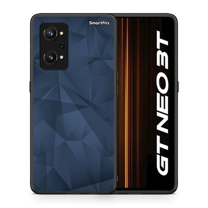 Θήκη Realme GT Neo 3T Blue Abstract Geometric από τη Smartfits με σχέδιο στο πίσω μέρος και μαύρο περίβλημα | Realme GT Neo 3T Blue Abstract Geometric case with colorful back and black bezels