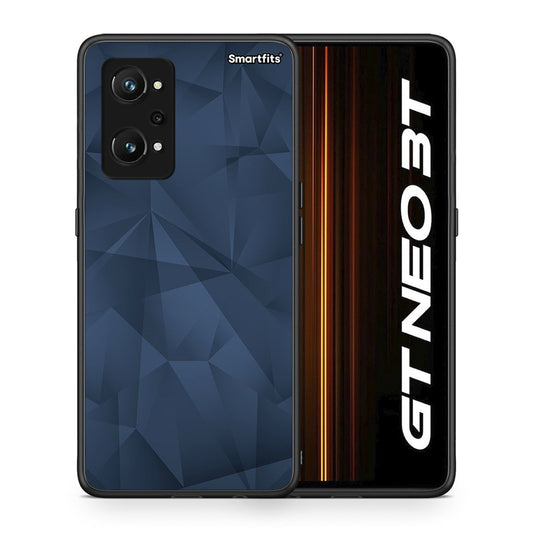 Θήκη Realme GT Neo 3T Blue Abstract Geometric από τη Smartfits με σχέδιο στο πίσω μέρος και μαύρο περίβλημα | Realme GT Neo 3T Blue Abstract Geometric case with colorful back and black bezels