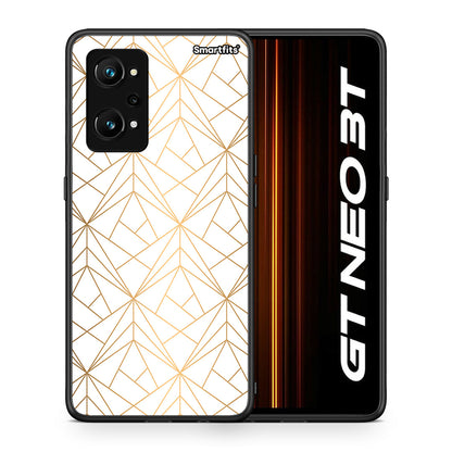 Θήκη Realme GT Neo 3T Luxury White Geometric από τη Smartfits με σχέδιο στο πίσω μέρος και μαύρο περίβλημα | Realme GT Neo 3T Luxury White Geometric case with colorful back and black bezels
