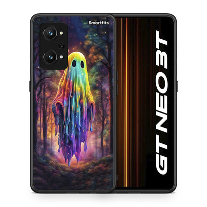 Θήκη Realme GT Neo 3T Halloween Ghost από τη Smartfits με σχέδιο στο πίσω μέρος και μαύρο περίβλημα | Realme GT Neo 3T Halloween Ghost case with colorful back and black bezels