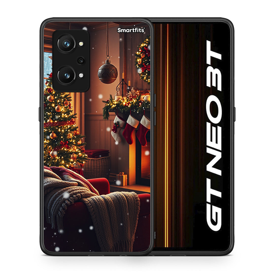 Θήκη Realme GT Neo 3T Home For Christmas από τη Smartfits με σχέδιο στο πίσω μέρος και μαύρο περίβλημα | Realme GT Neo 3T Home For Christmas case with colorful back and black bezels