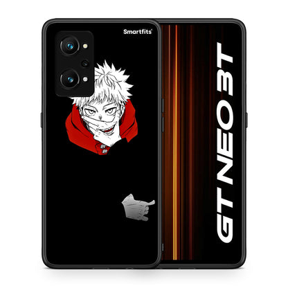 Θήκη Realme GT Neo 3T Itadori Anime από τη Smartfits με σχέδιο στο πίσω μέρος και μαύρο περίβλημα | Realme GT Neo 3T Itadori Anime case with colorful back and black bezels