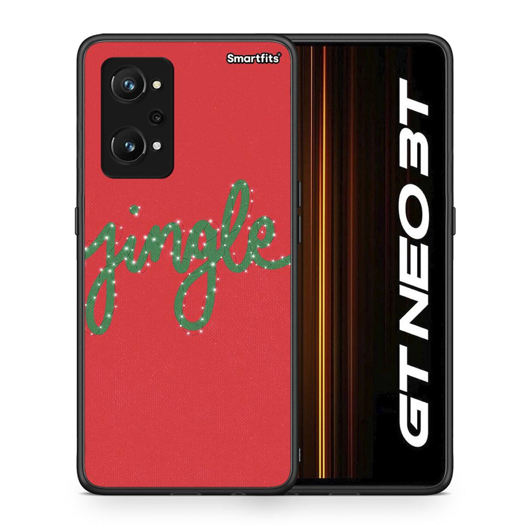 Θήκη Realme GT Neo 3T Jingle Xmas από τη Smartfits με σχέδιο στο πίσω μέρος και μαύρο περίβλημα | Realme GT Neo 3T Jingle Xmas case with colorful back and black bezels