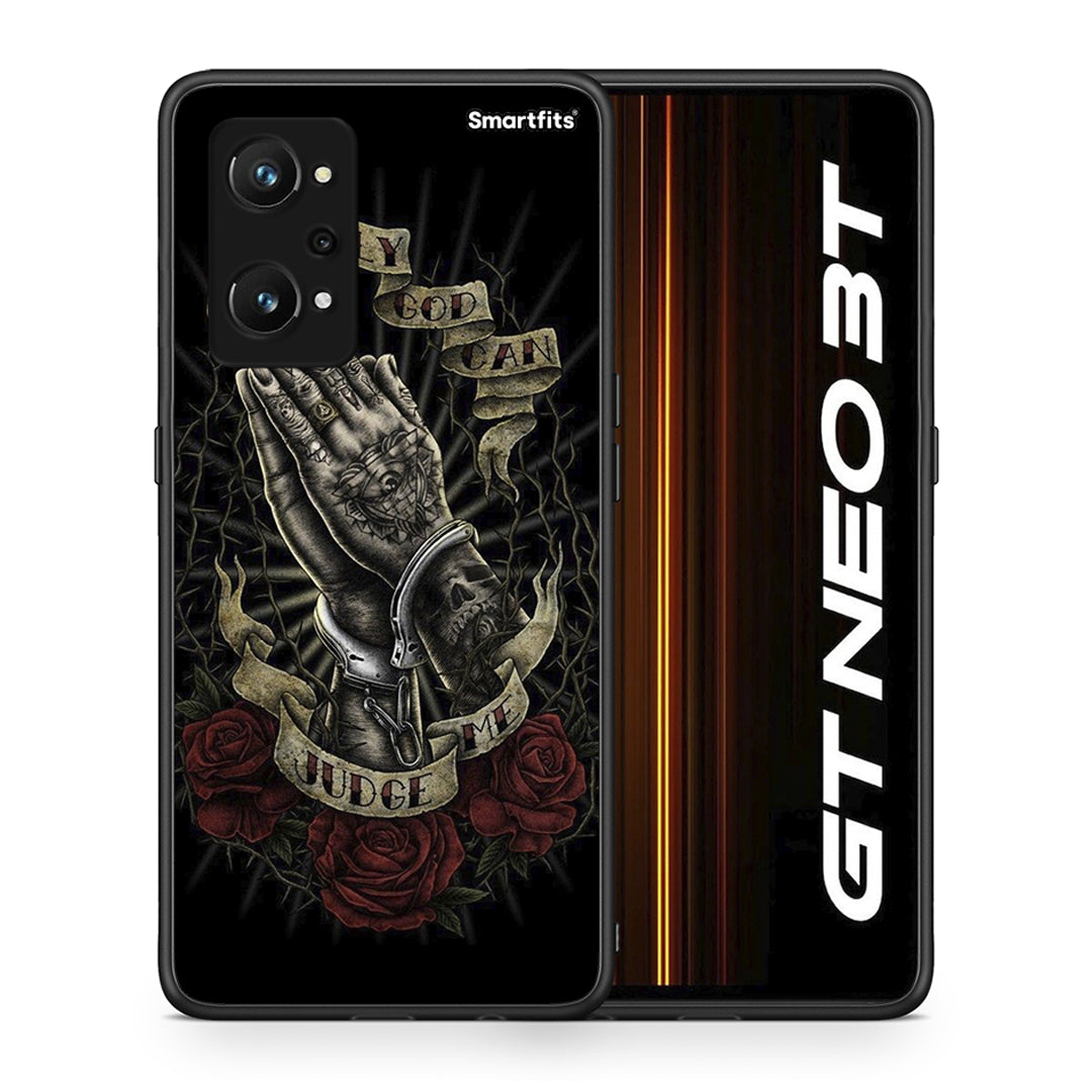 Θήκη Realme GT Neo 3T Judge By God από τη Smartfits με σχέδιο στο πίσω μέρος και μαύρο περίβλημα | Realme GT Neo 3T Judge By God case with colorful back and black bezels