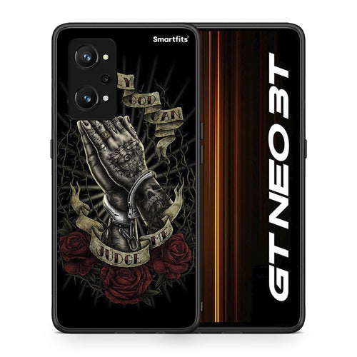 Θήκη Realme GT Neo 3T Judge By God από τη Smartfits με σχέδιο στο πίσω μέρος και μαύρο περίβλημα | Realme GT Neo 3T Judge By God case with colorful back and black bezels