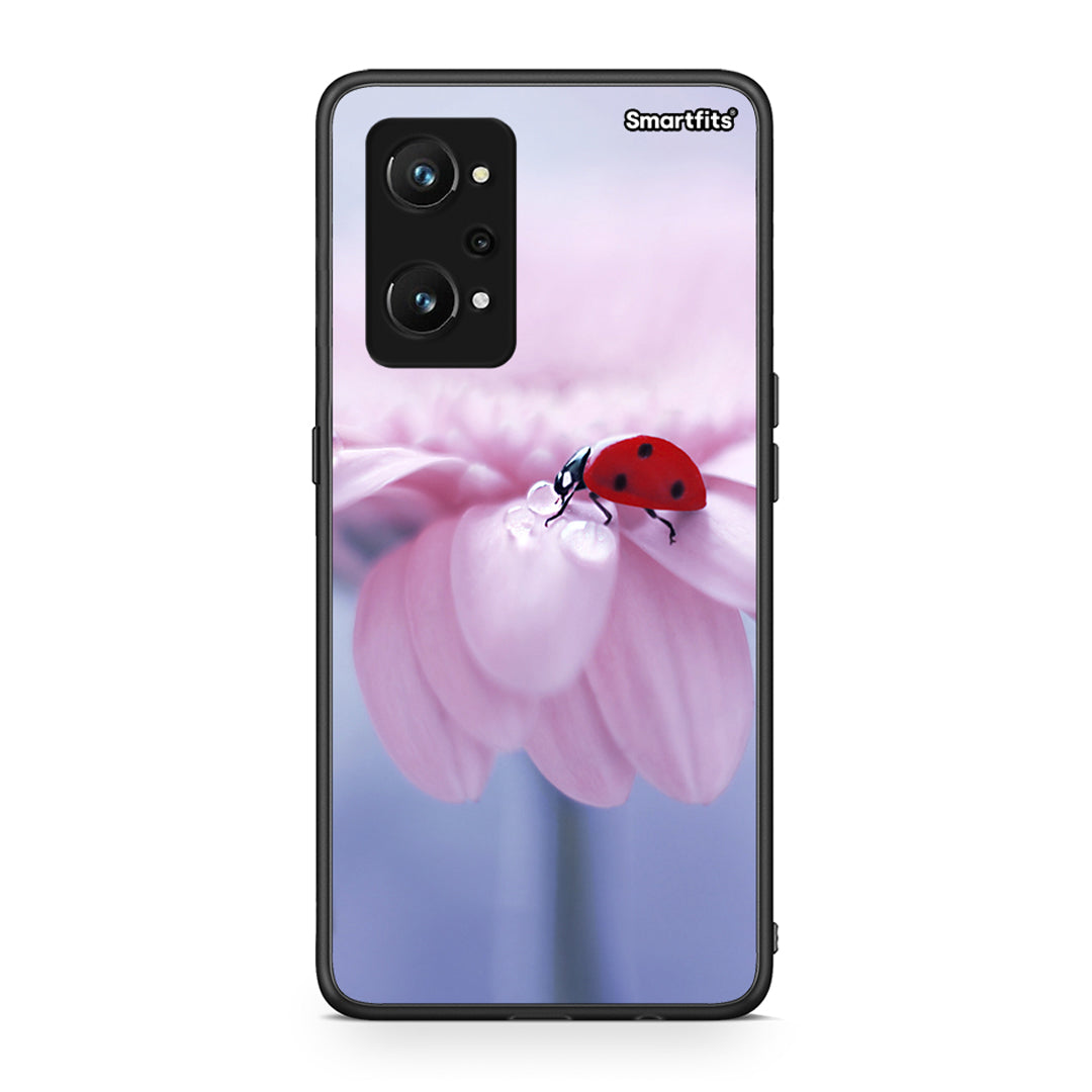 Realme GT Neo 3T Ladybug Flower θήκη από τη Smartfits με σχέδιο στο πίσω μέρος και μαύρο περίβλημα | Smartphone case with colorful back and black bezels by Smartfits