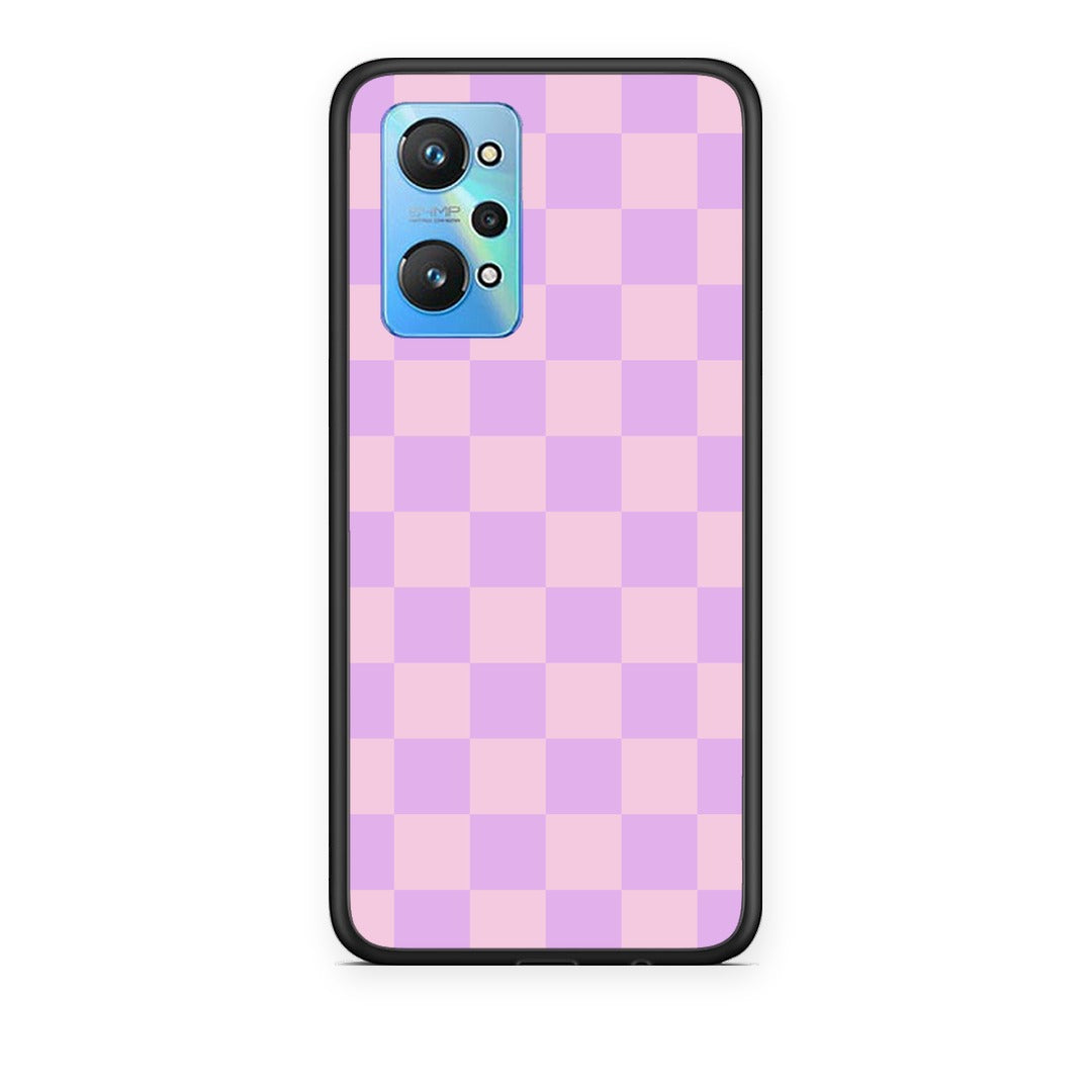 Θήκη Realme GT Neo 3T Lavender and Pink Checkerboard από τη Smartfits με σχέδιο στο πίσω μέρος και μαύρο περίβλημα | Realme GT Neo 3T Lavender and Pink Checkerboard case with colorful back and black bezels