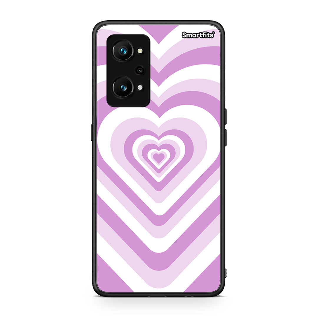 Realme GT Neo 3T Lilac Hearts θήκη από τη Smartfits με σχέδιο στο πίσω μέρος και μαύρο περίβλημα | Smartphone case with colorful back and black bezels by Smartfits