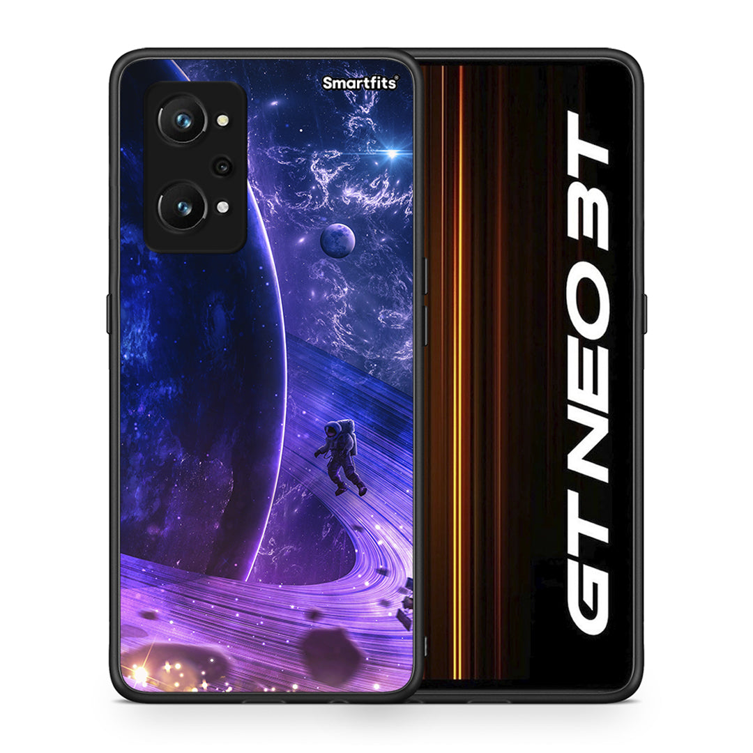 Θήκη Realme GT Neo 3T Lost Astronaut από τη Smartfits με σχέδιο στο πίσω μέρος και μαύρο περίβλημα | Realme GT Neo 3T Lost Astronaut case with colorful back and black bezels