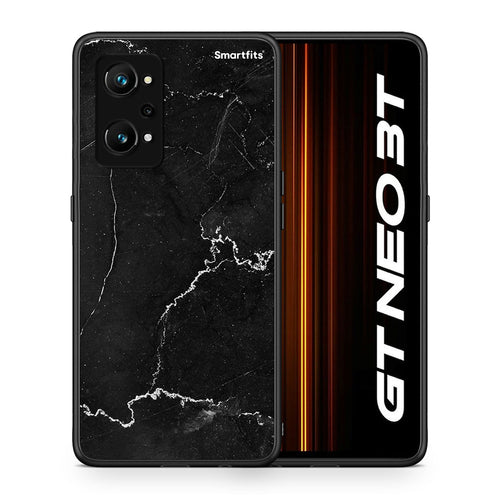Θήκη Realme GT Neo 3T Marble Black από τη Smartfits με σχέδιο στο πίσω μέρος και μαύρο περίβλημα | Realme GT Neo 3T Marble Black case with colorful back and black bezels