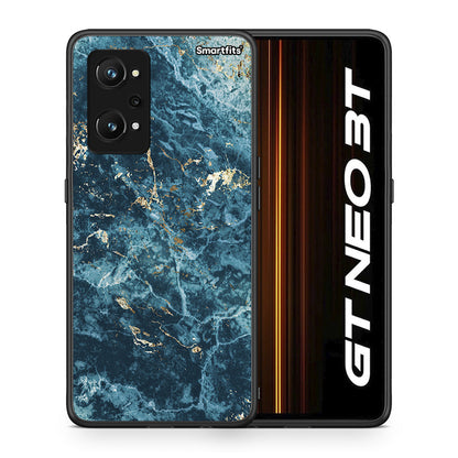 Θήκη Realme GT Neo 3T Marble Blue από τη Smartfits με σχέδιο στο πίσω μέρος και μαύρο περίβλημα | Realme GT Neo 3T Marble Blue case with colorful back and black bezels
