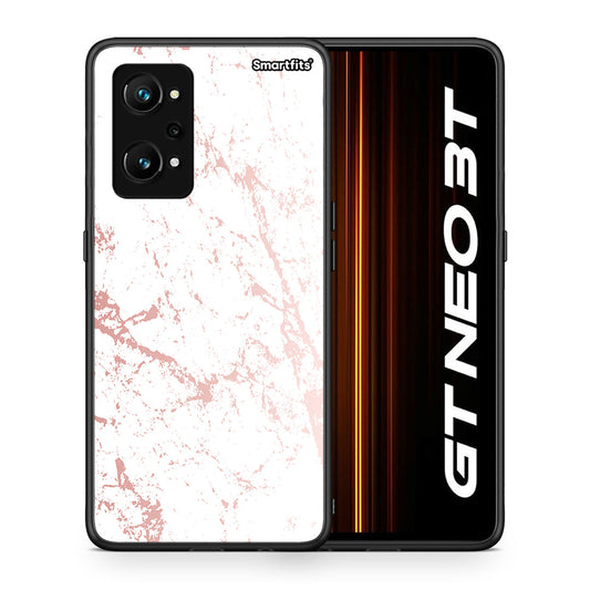 Θήκη Realme GT Neo 3T Pink Splash Marble από τη Smartfits με σχέδιο στο πίσω μέρος και μαύρο περίβλημα | Realme GT Neo 3T Pink Splash Marble case with colorful back and black bezels
