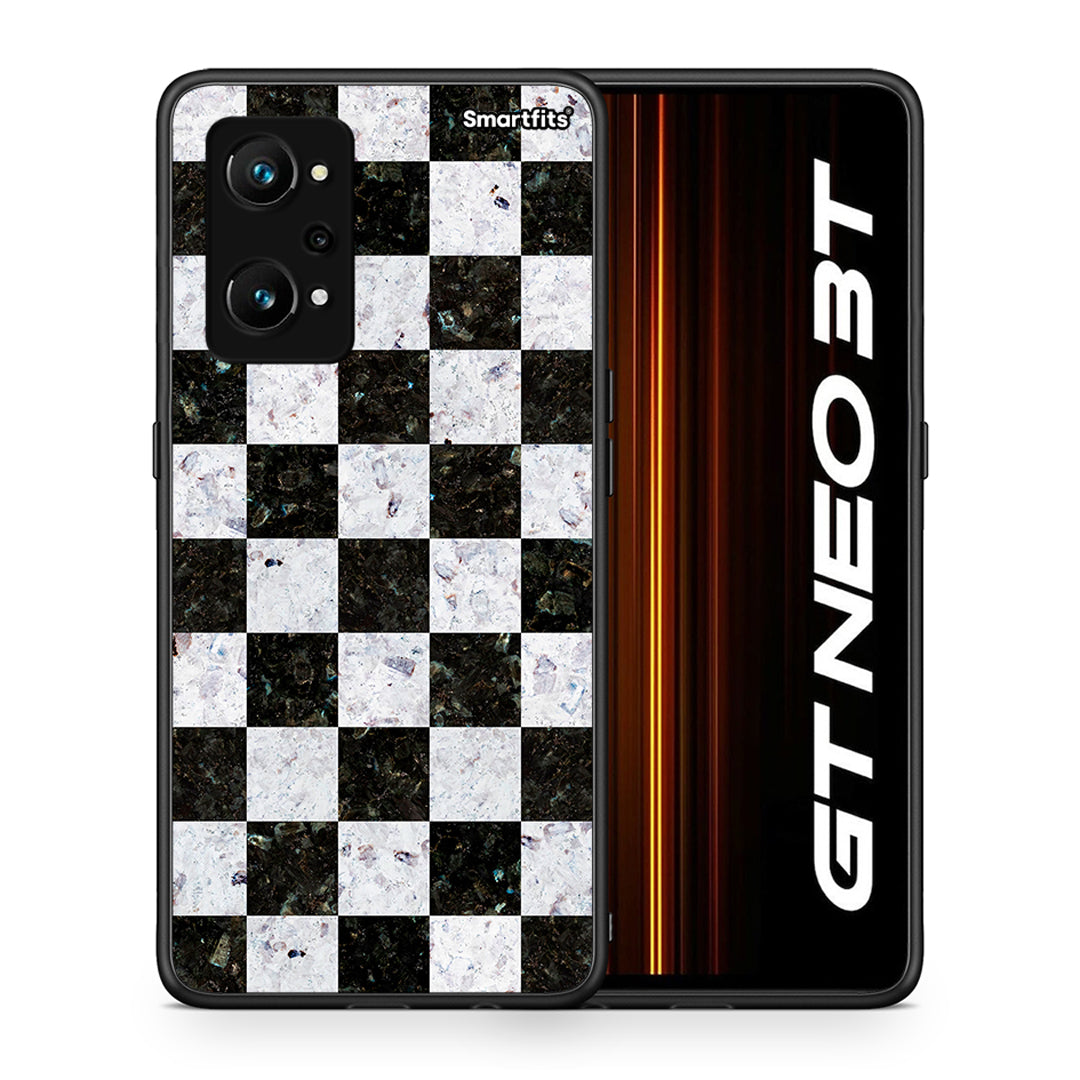 Θήκη Realme GT Neo 3T Square Geometric Marble από τη Smartfits με σχέδιο στο πίσω μέρος και μαύρο περίβλημα | Realme GT Neo 3T Square Geometric Marble case with colorful back and black bezels