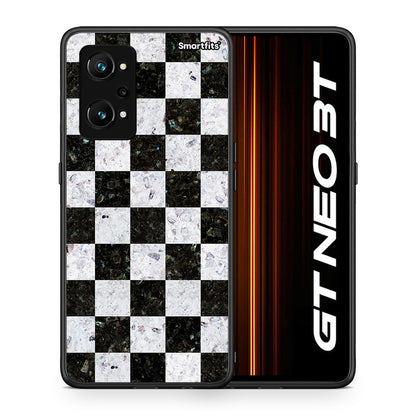 Θήκη Realme GT Neo 3T Square Geometric Marble από τη Smartfits με σχέδιο στο πίσω μέρος και μαύρο περίβλημα | Realme GT Neo 3T Square Geometric Marble case with colorful back and black bezels