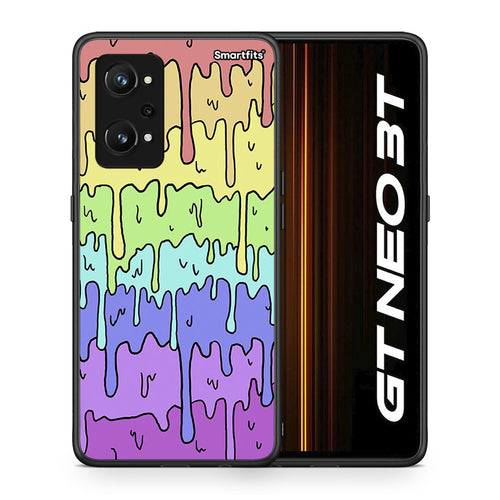 Θήκη Realme GT Neo 3T Melting Rainbow από τη Smartfits με σχέδιο στο πίσω μέρος και μαύρο περίβλημα | Realme GT Neo 3T Melting Rainbow case with colorful back and black bezels