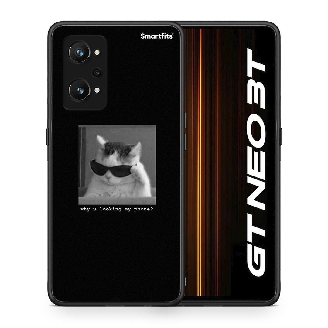 Θήκη Realme GT Neo 3T Meme Cat από τη Smartfits με σχέδιο στο πίσω μέρος και μαύρο περίβλημα | Realme GT Neo 3T Meme Cat case with colorful back and black bezels