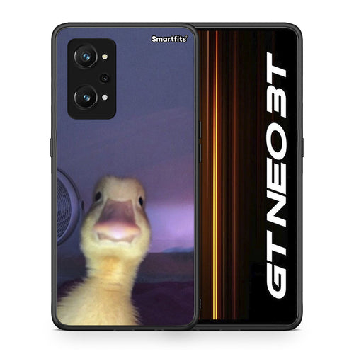 Θήκη Realme GT Neo 3T Meme Duck από τη Smartfits με σχέδιο στο πίσω μέρος και μαύρο περίβλημα | Realme GT Neo 3T Meme Duck case with colorful back and black bezels