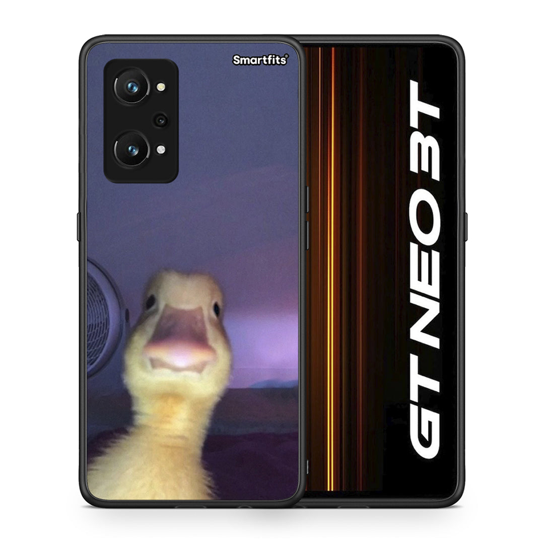 Θήκη Realme GT Neo 3T Meme Duck από τη Smartfits με σχέδιο στο πίσω μέρος και μαύρο περίβλημα | Realme GT Neo 3T Meme Duck case with colorful back and black bezels