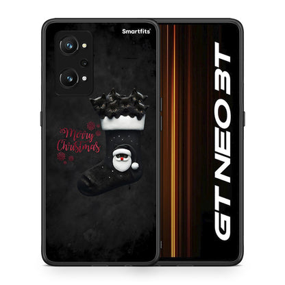 Θήκη Realme GT Neo 3T Merry Cat Christmas από τη Smartfits με σχέδιο στο πίσω μέρος και μαύρο περίβλημα | Realme GT Neo 3T Merry Cat Christmas case with colorful back and black bezels